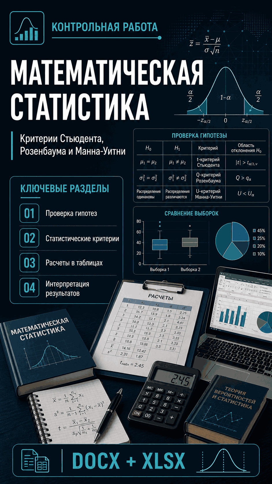 Превью материала «Математическая статистика в психолого-педагогических исследованиях (t-критерий Стьюдента, критерий Розенбаума, критерий Манна-Уитни, критерий знаков)»