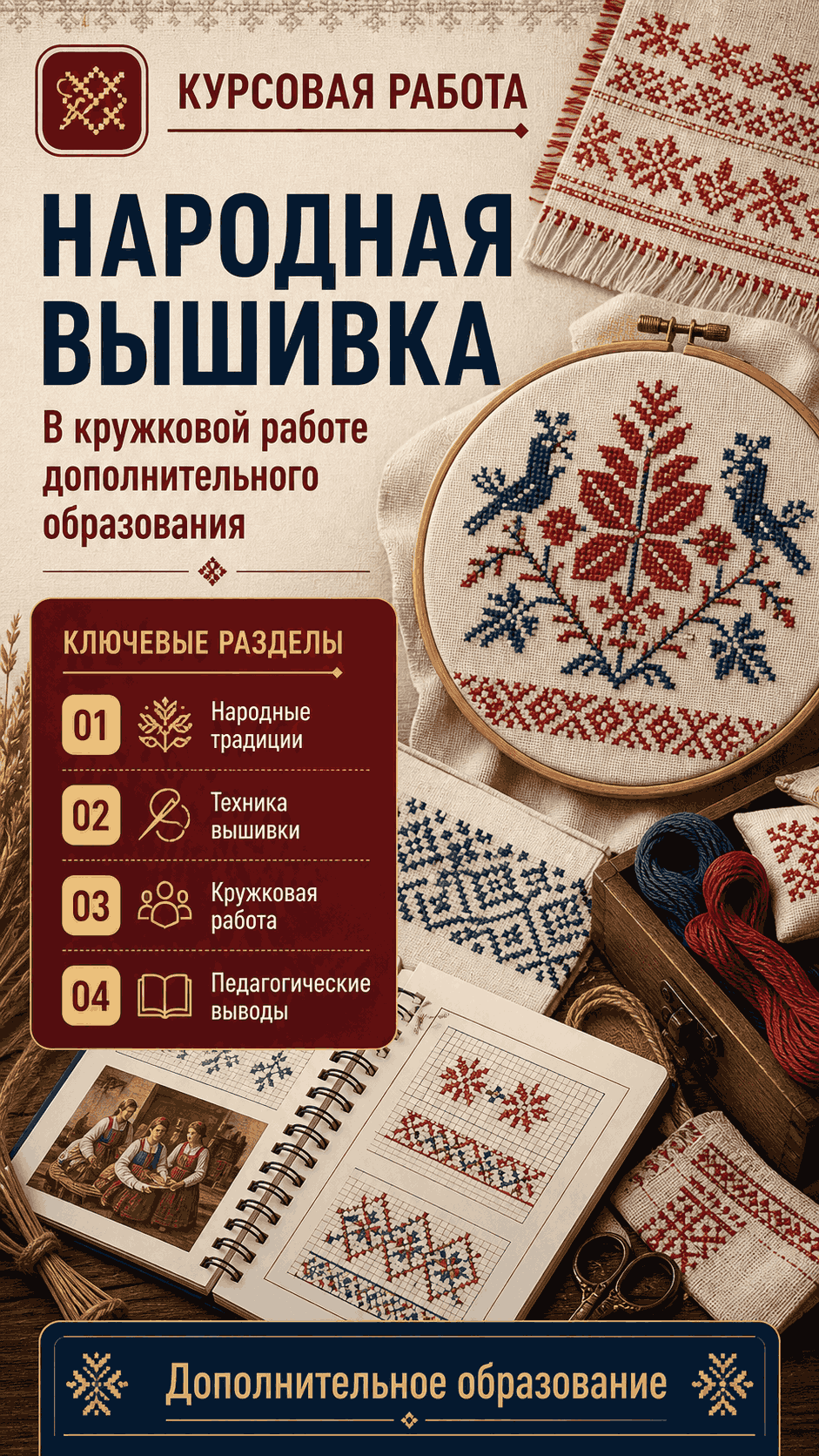Превью материала «Изучение народной вышивки в кружковой работе дополнительного образования»
